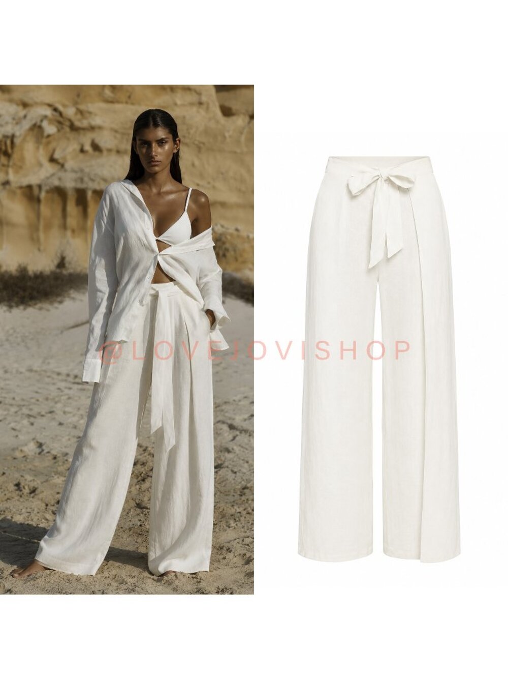 Resort | 1. State Linen Wide Leg Tie Waist Origami Pants | Flowy Breathable | 12